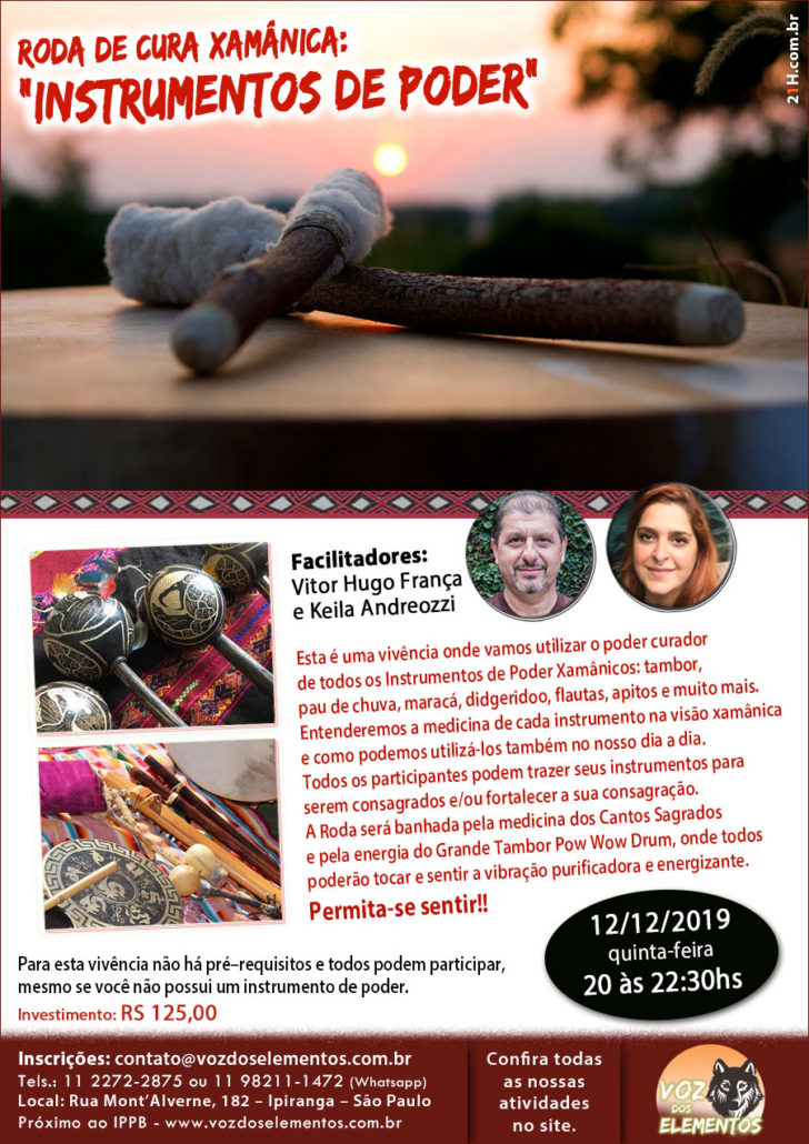 Banner Roda de Cura Instrumentos de Poder - Dezembro 2019