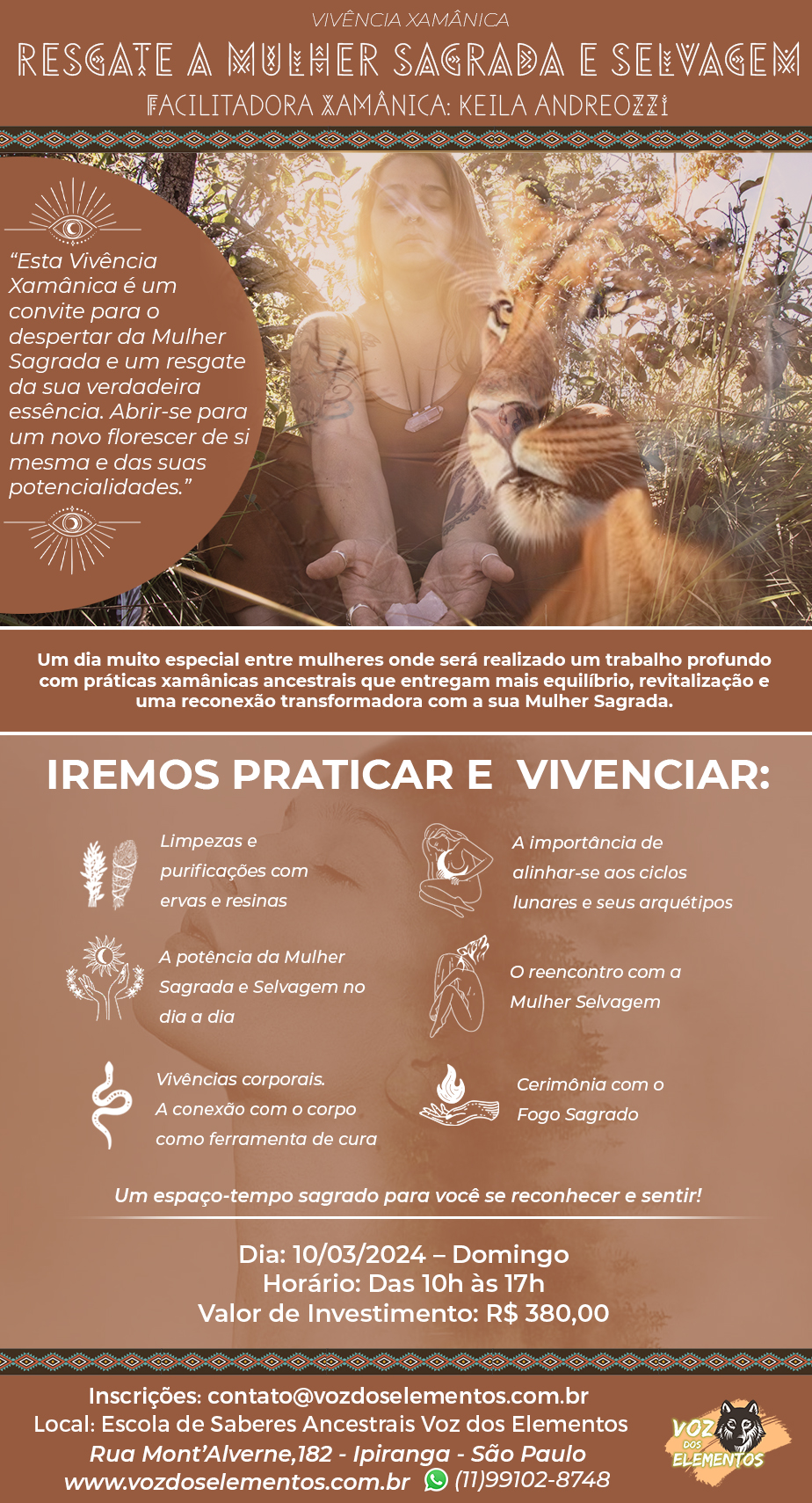 Banner Vivência Resgate a Mulher Sagrada e Selvagem - Março 2024
